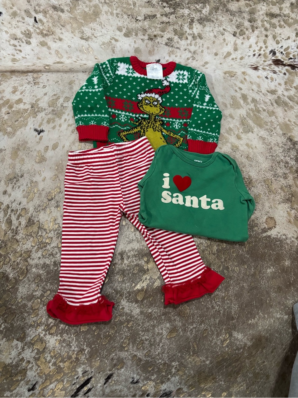Carter's Green Red Holiday Grinch Matching Set